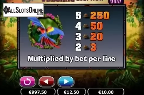 Paytable 2. Volcano Eruption Mini from NextGen
