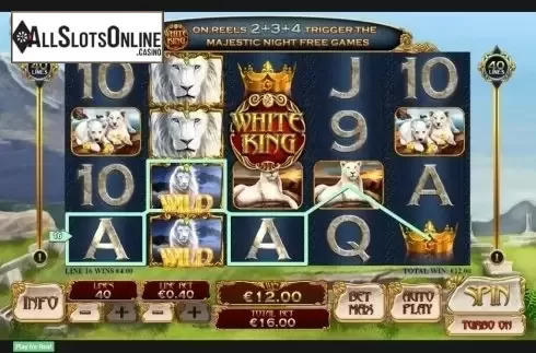Wild Win screen. White King from Playtech