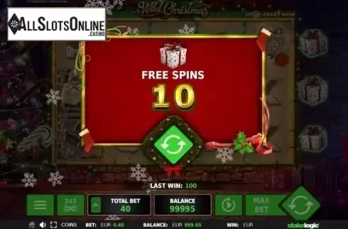 Mystery Reward Win Screen. Wild Christmas from StakeLogic