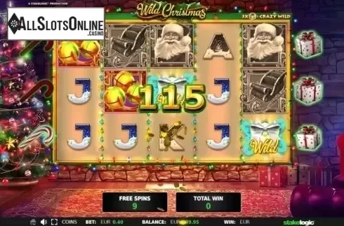 Free Spins Win Screen. Wild Christmas from StakeLogic