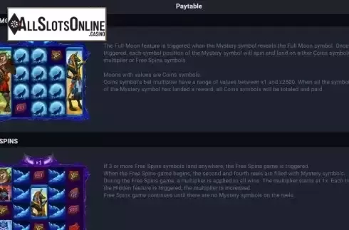 Features screen