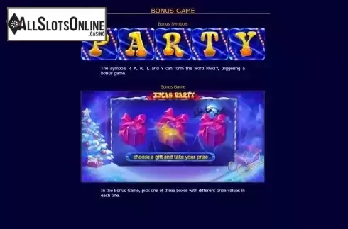 Bonus game screen