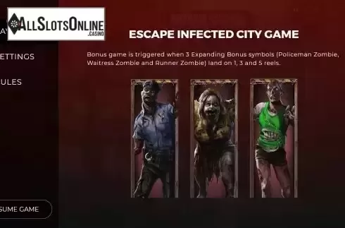 Bonus Game screen