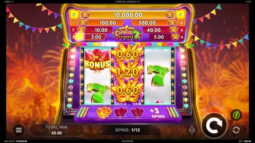 Carnival Express 7s slot screenshot 3