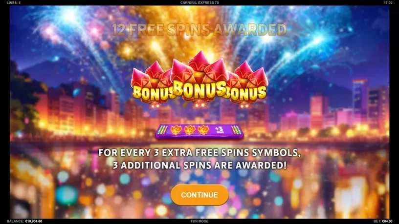 Carnival Express 7s slot screenshot 2