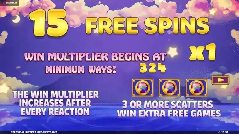 Celestial Sisters Megaways slot screenshot 2