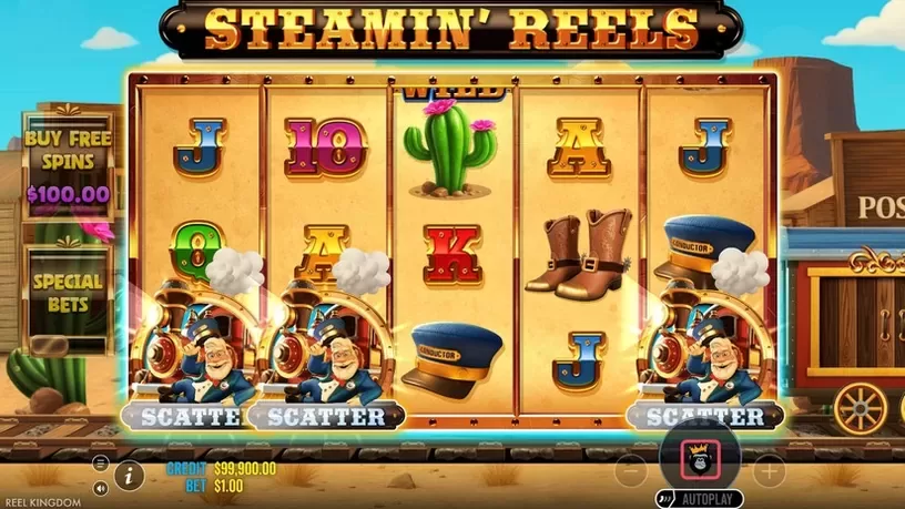 Steamin’ Reels slot screenshot 2