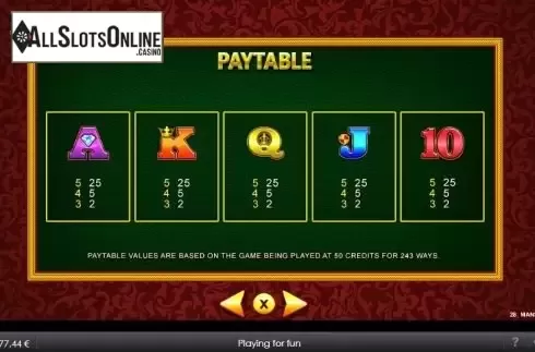 Paytable 3