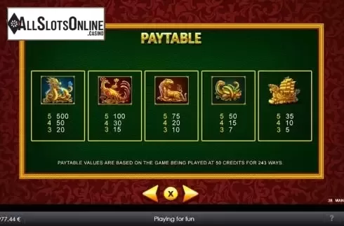 Paytable 2