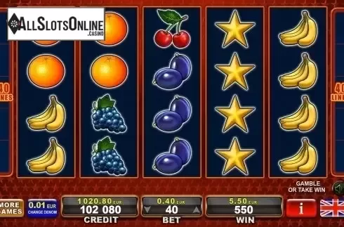 Reel Screen. 40 Extra Stars from EGT