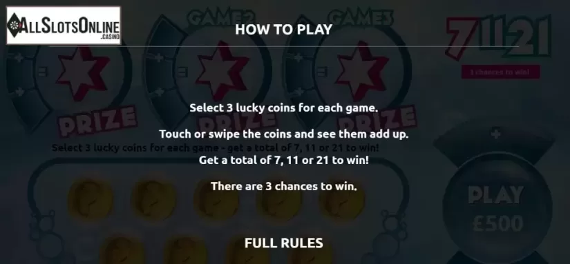 Rules. 7 11 21 from gamevy