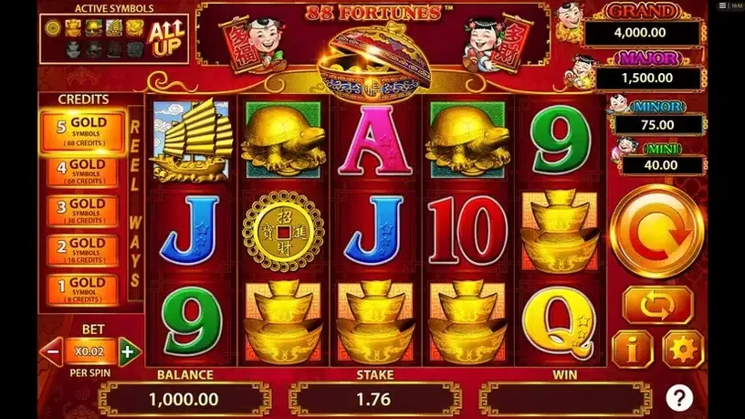 88 Fortunes slot screenshot 1