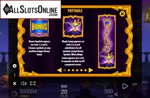 Paytable 2. Arabian Dream 2016 from Zeus Play