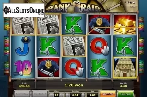 Win Screen 2. Bank Raid from Novomatic