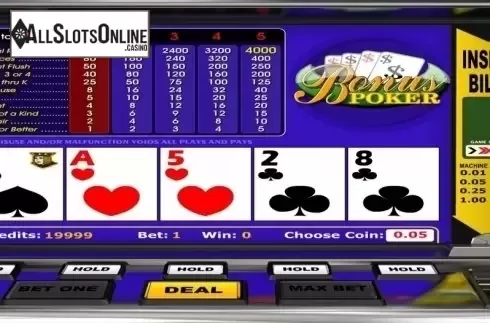 Game Screen. Bonus Poker (Betsoft) from Betsoft
