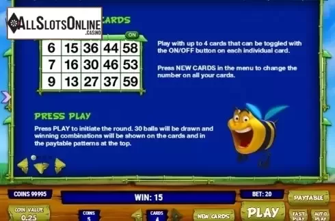 Paytable 1. Bugs Party from Play'n Go