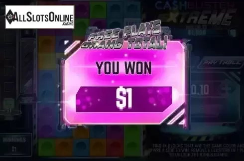 Total Win in Free Spins Screen