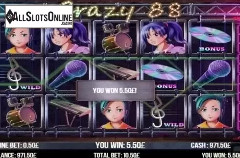 Win Screen 3. Crazy 88 from Fugaso