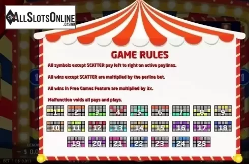 Paytable 1. Crazy Circus (KA Gaming) from KA Gaming