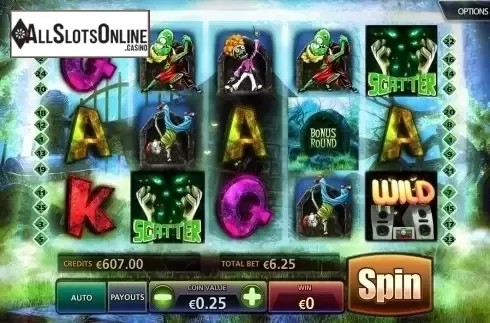 Dancin' Zombies Reel screen. Dancin' Zombies from BetConstruct