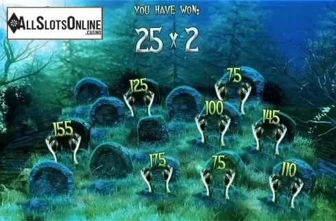 Bonus game total win screen. Dancin' Zombies from BetConstruct