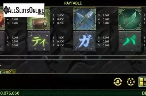 Paytable 2. Dawn of the Druids from Ganapati