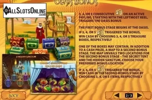 Paytable 2. Desert Treasure II from Playtech