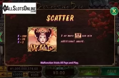 Scatter. Detective Dee (CQ9Gaming) from CQ9Gaming