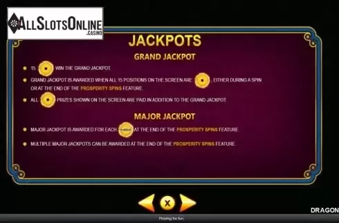 Grand jackpot screen