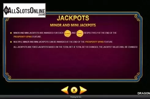 Mini Jackpot screen