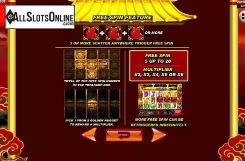Paytable 3. Dragon Gold SA from Spadegaming