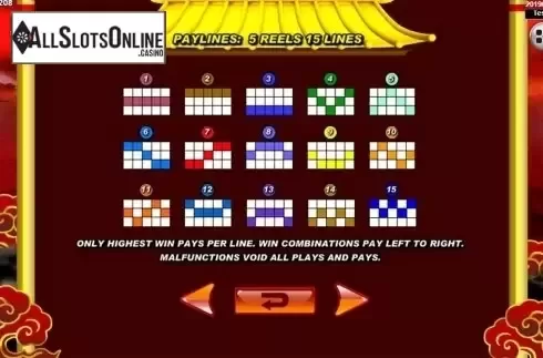 Paytable 4. Dragon Gold SA from Spadegaming