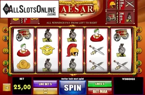 Game Workflow screen. Gifts From Caesar from iSoftBet