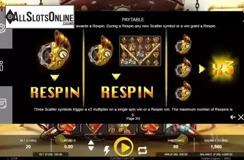 Respin feature screen