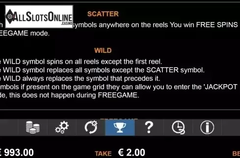 Special symbols screen