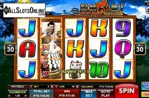 Win screen . Japan Fortune from Spadegaming