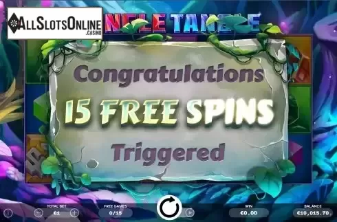 Free Spins Win Screen