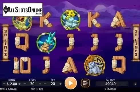 Reel screen. KungFu Kash from KA Gaming