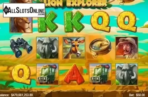 Reel Screen. Lion Explorer from Mobilots