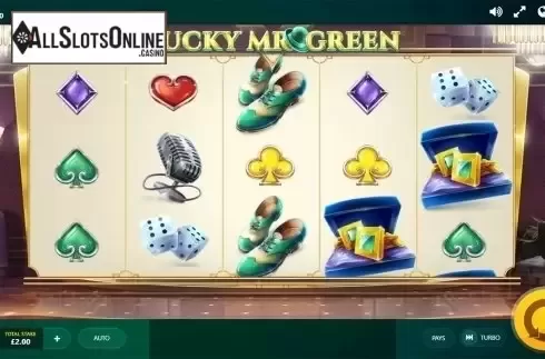 Reels screen. Lucky Mr Green from Red Tiger