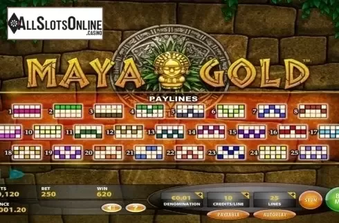 Paylines. Maya Gold (IGT) from IGT