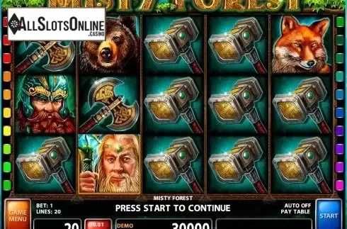 Win screen 1. Misty Forest from Casino Technology