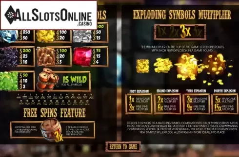 Paytable 1. More Gold Diggin from Betsoft