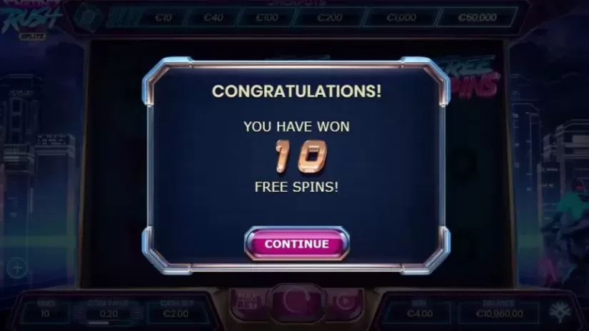 Neon Rush Splitz slot screenshot 4