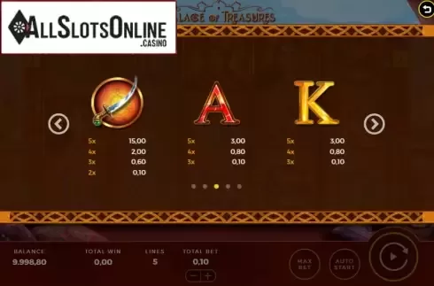 Paytable 2. Palace of Treasures from Bally Wulff