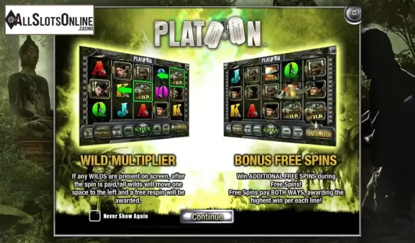 Game features. Platoon from iSoftBet