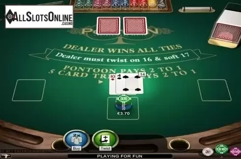 Game Screen. Pontoon Professional Series Low Limit from NetEnt