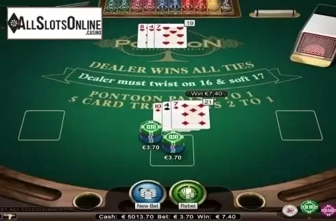 Game Screen. Pontoon Professional Series Low Limit from NetEnt