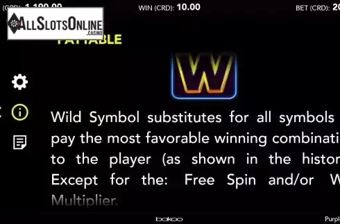 Wild feature screen