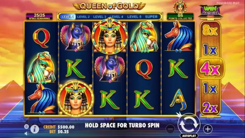 Queen of Gold slot screenshot 1